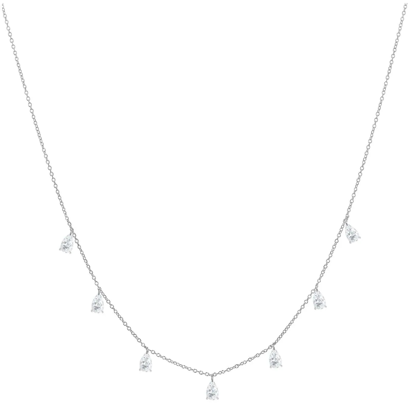 925 silver drop-shaped artificial zircon necklace on an adjustable O-chain in rose gold finish.
