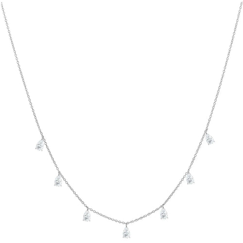 925 silver drop-shaped artificial zircon necklace on an adjustable O-chain in rose gold finish.