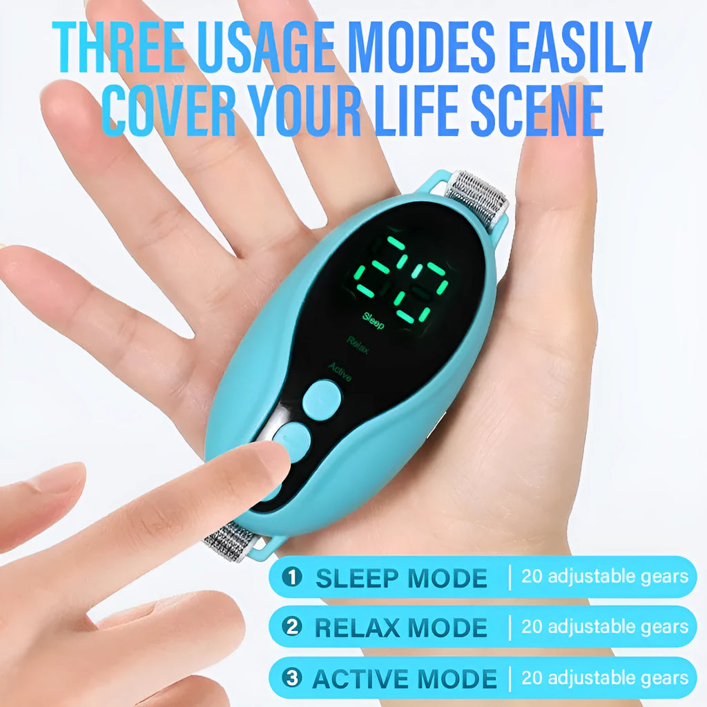 White and blue USB-powered sleep aid instrument with wind speed controls