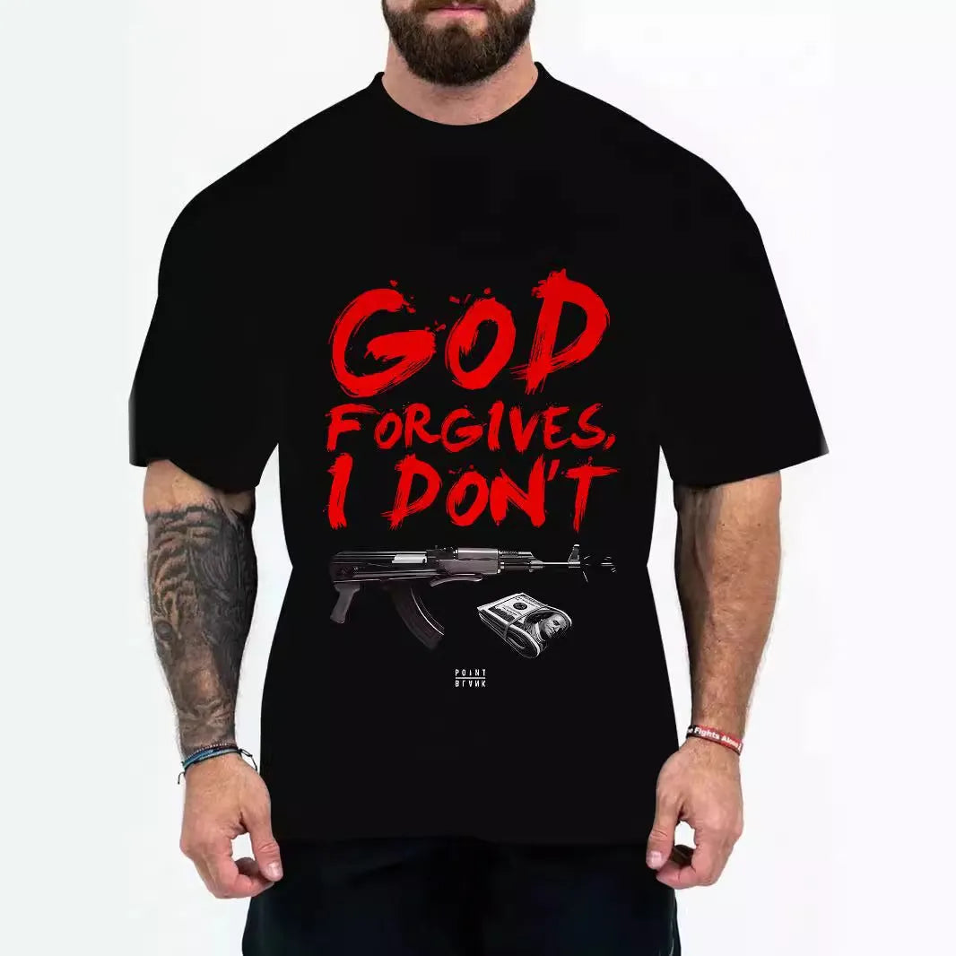 Men's loose fit graphic t-shirt with coloured letters or eagle head design in chemical fibre blend fabric