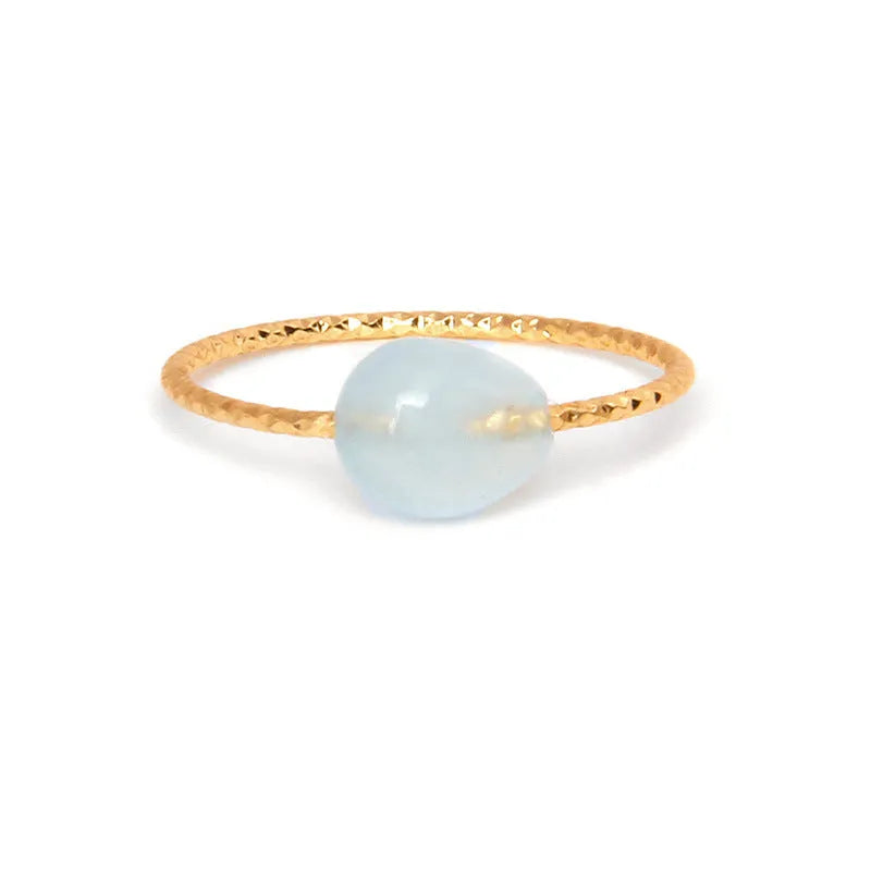 Geometric agate ring with niche design for women, showing one of eight available colour options.
