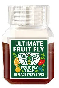 Bottle of bait liquid for a fruit fly trap, available in SK003 new and old standard variants.