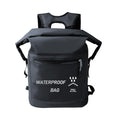 Black 25 litre waterproof backpack for outdoor swimming and water activities