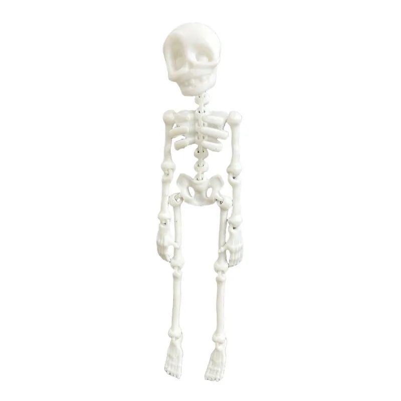 3D printed white skull refrigerator magnet ornament measuring 18cm high