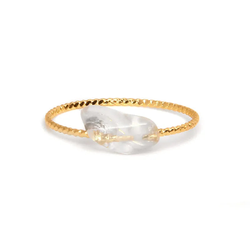 Geometric agate ring with niche design for women, showing one of eight available colour options.