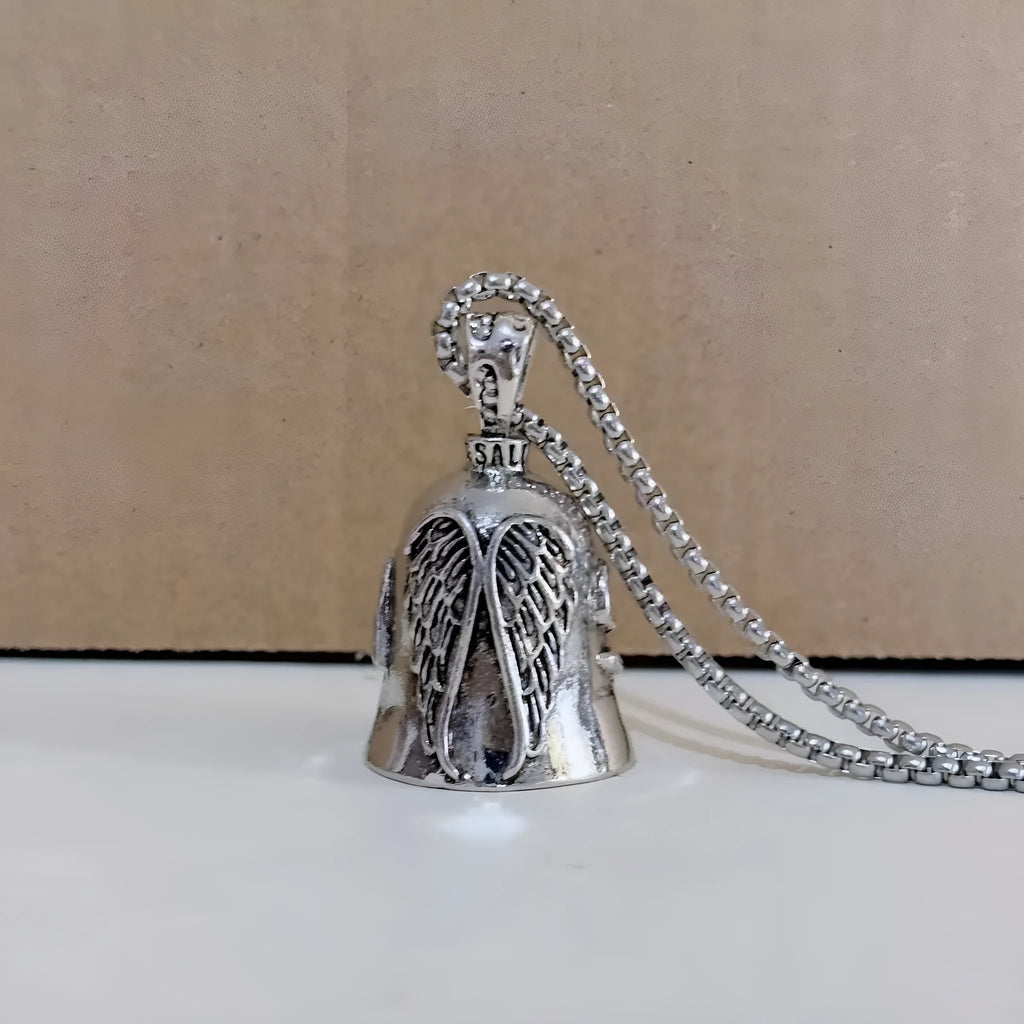 Angel white wings feather necklace and keychain set with vintage design
