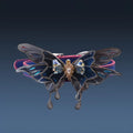 Purple colour-changing butterfly rhinestone alloy collar necklace on a regular chain