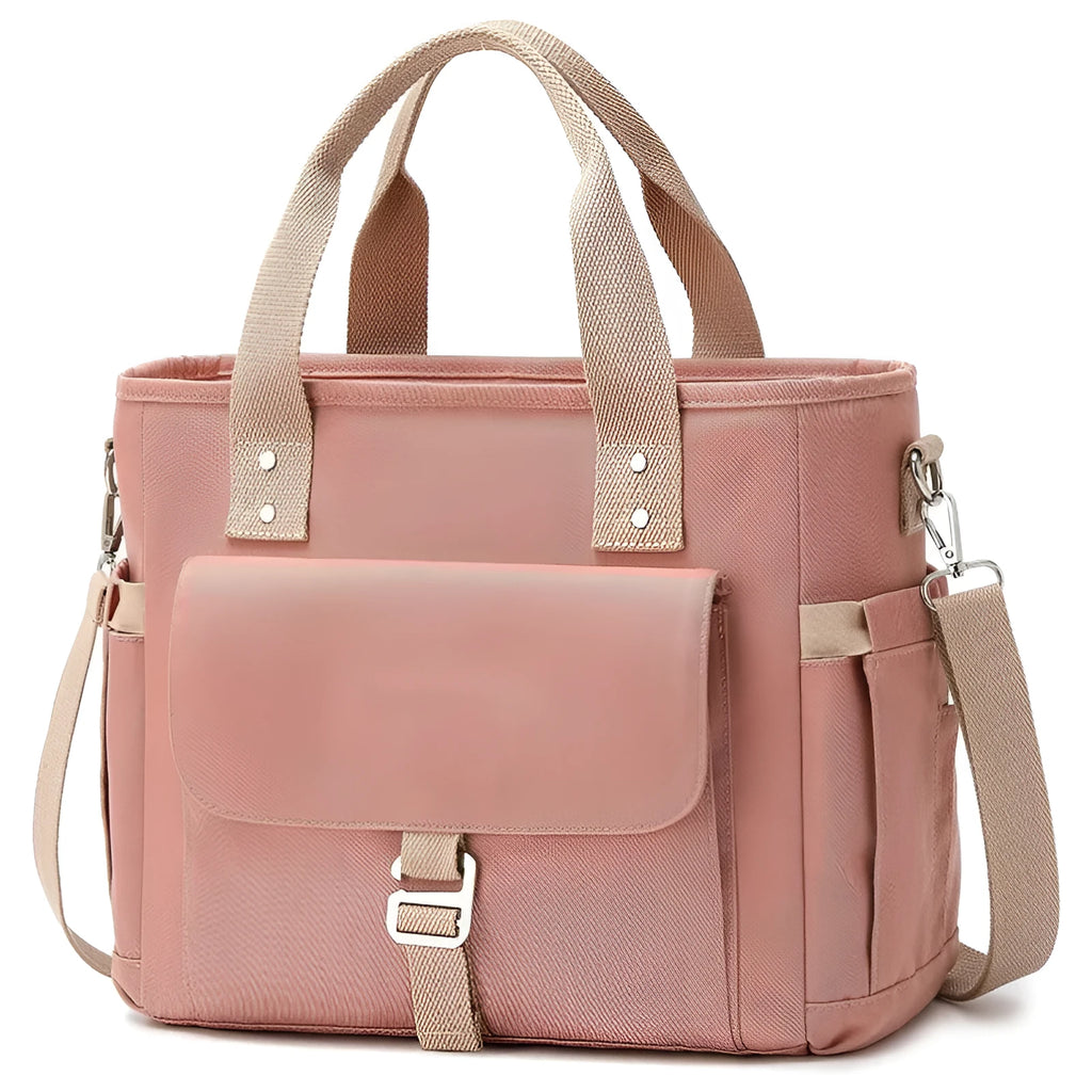 Portable picnic bag with removable shoulder strap and side pocket in cube design
