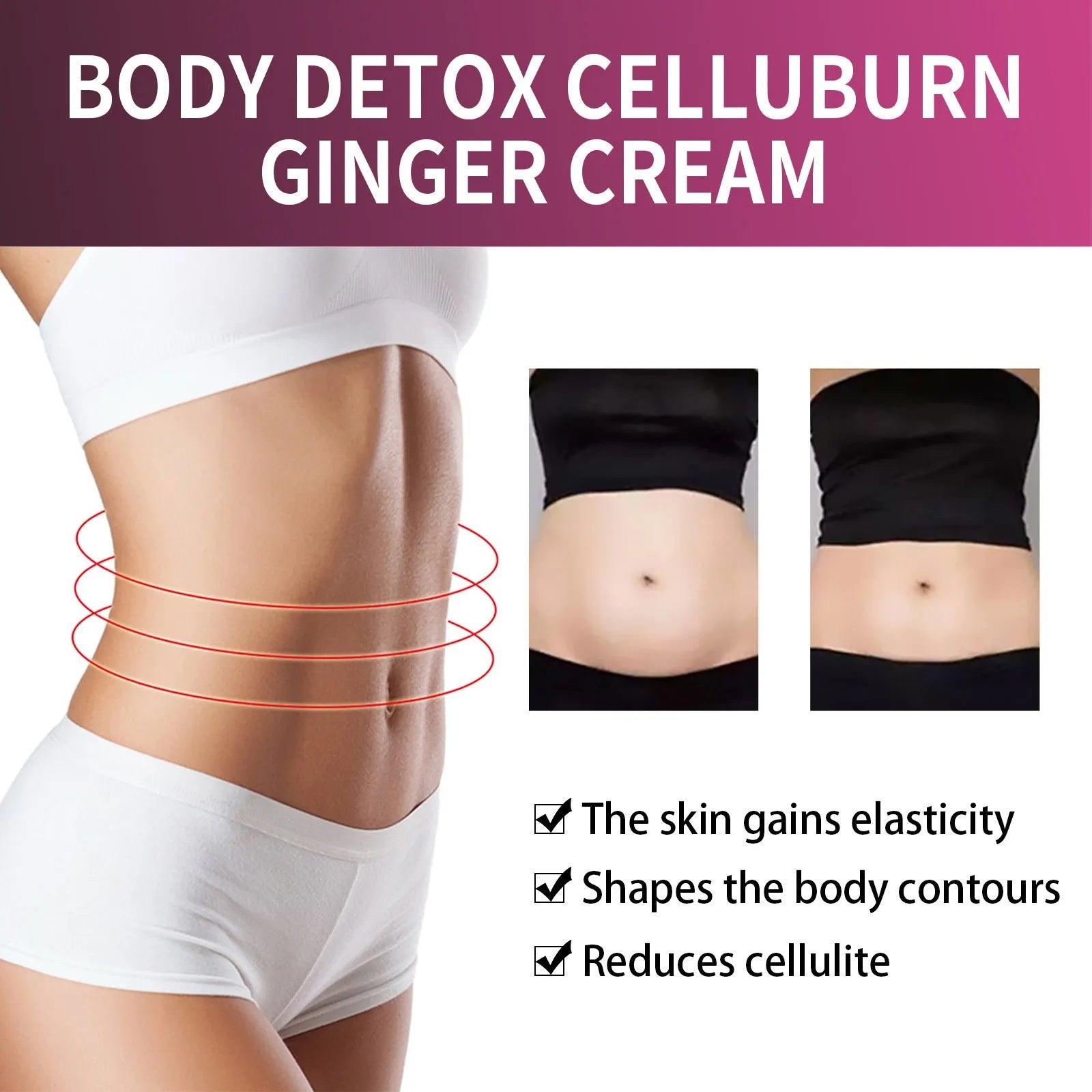 15g tube of Ginger Body Thigh Slimming Tightening Cream with olive oil and hyaluronic acid