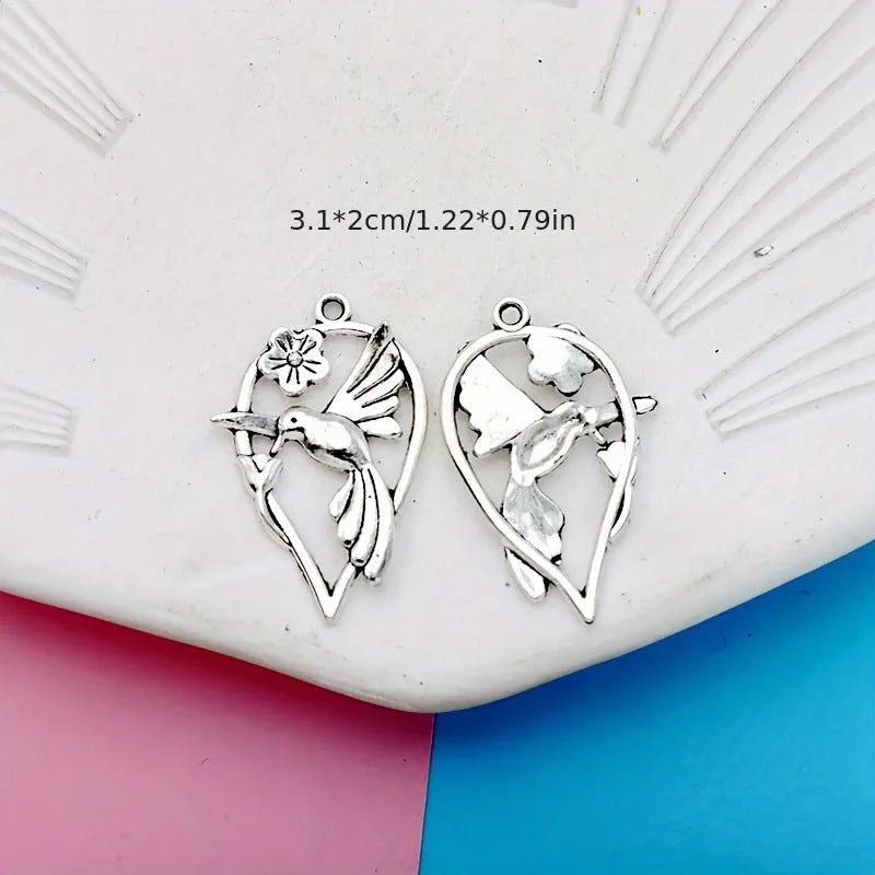 Alloy Magpie pattern pendant with electroplated finish in colour P234 for DIY jewellery