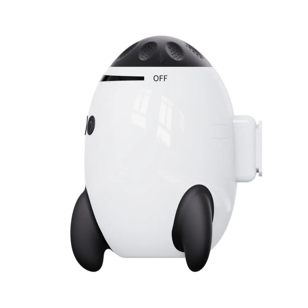 White portable baby stroller shaking device with interactive toys for infant sleep and comfort.