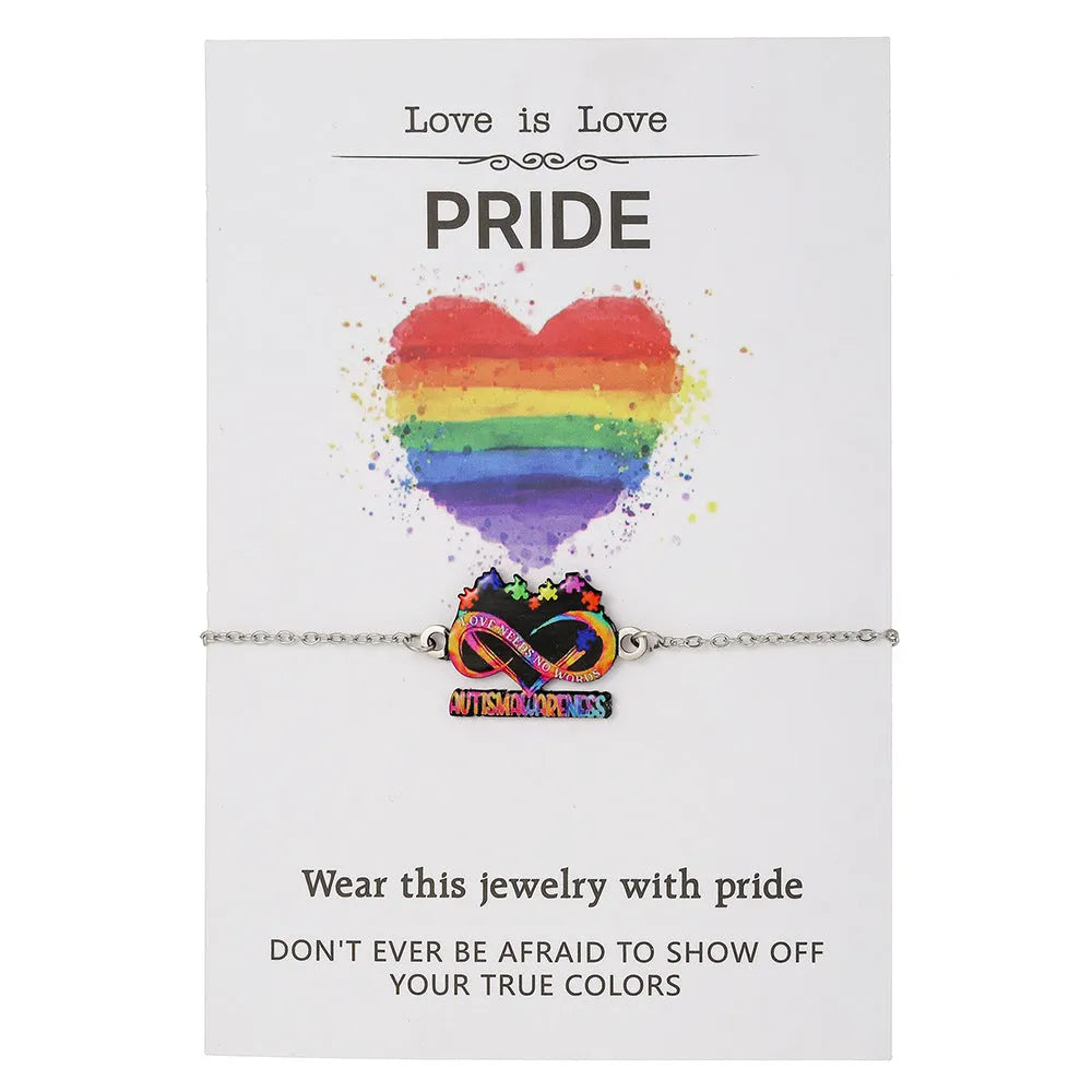 Stainless steel necklace with colour printing and matching friendship bracelet for women
