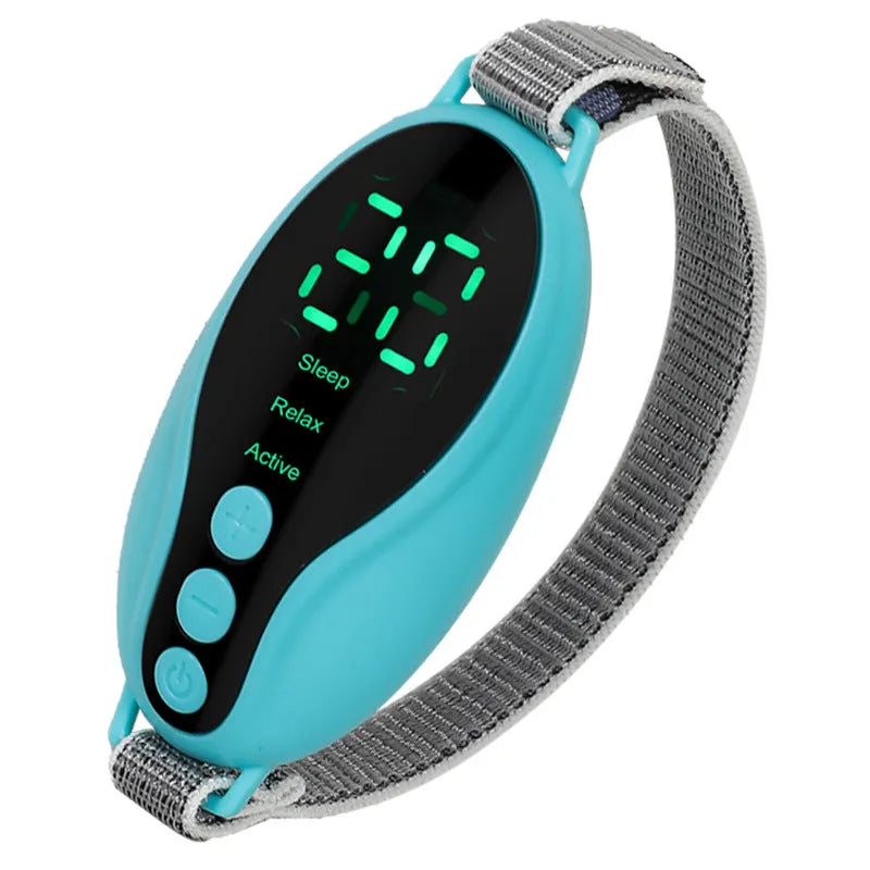 White and blue USB-powered sleep aid instrument with wind speed controls