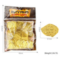 Set of 100 plastic replica Roman coins in antique gold, silver, or bronze electroplated finish for pirate treasure props