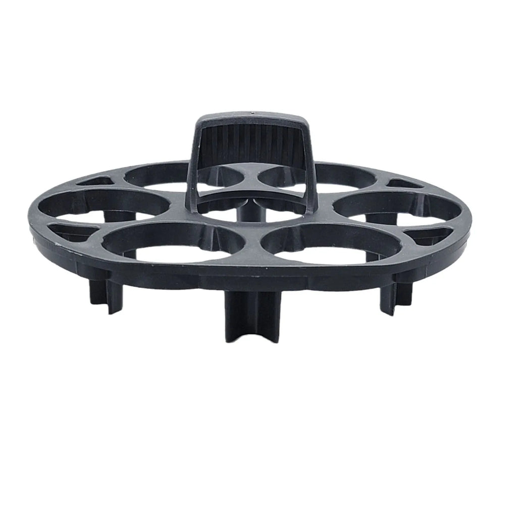 Black plastic egg holder keeper measuring 13.8cm with modern simplicity design