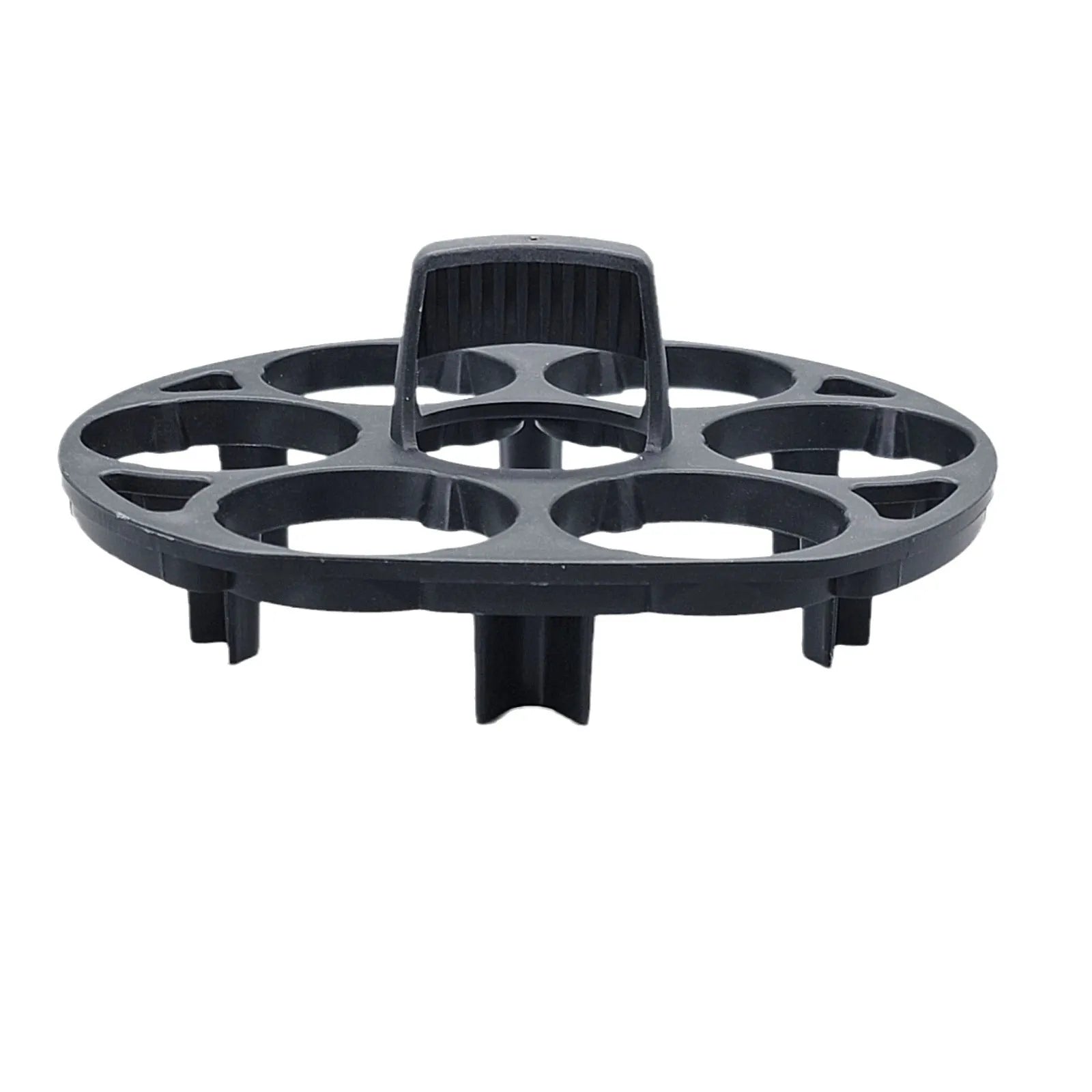 Black plastic egg holder keeper measuring 13.8cm with modern simplicity design