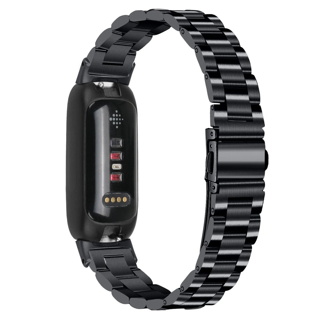 Inspire3 stainless steel smartwatch strap in multiple colour options showing 12mm connector interface