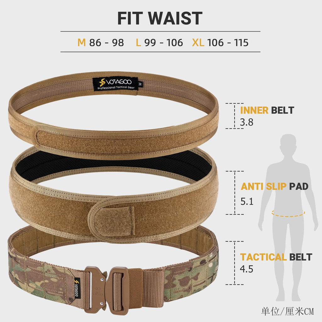 VOTAGOO 2-inch wide nylon tactical belt with quick-release alloy buckle in CP camouflage colour