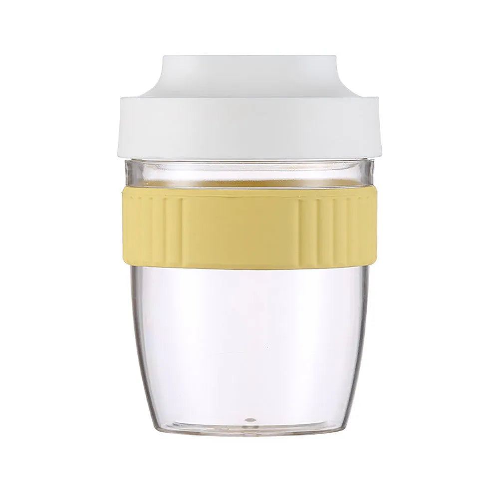 Green PP plastic salad cup with integrated lid and spoon showing 480ml capacity measurement