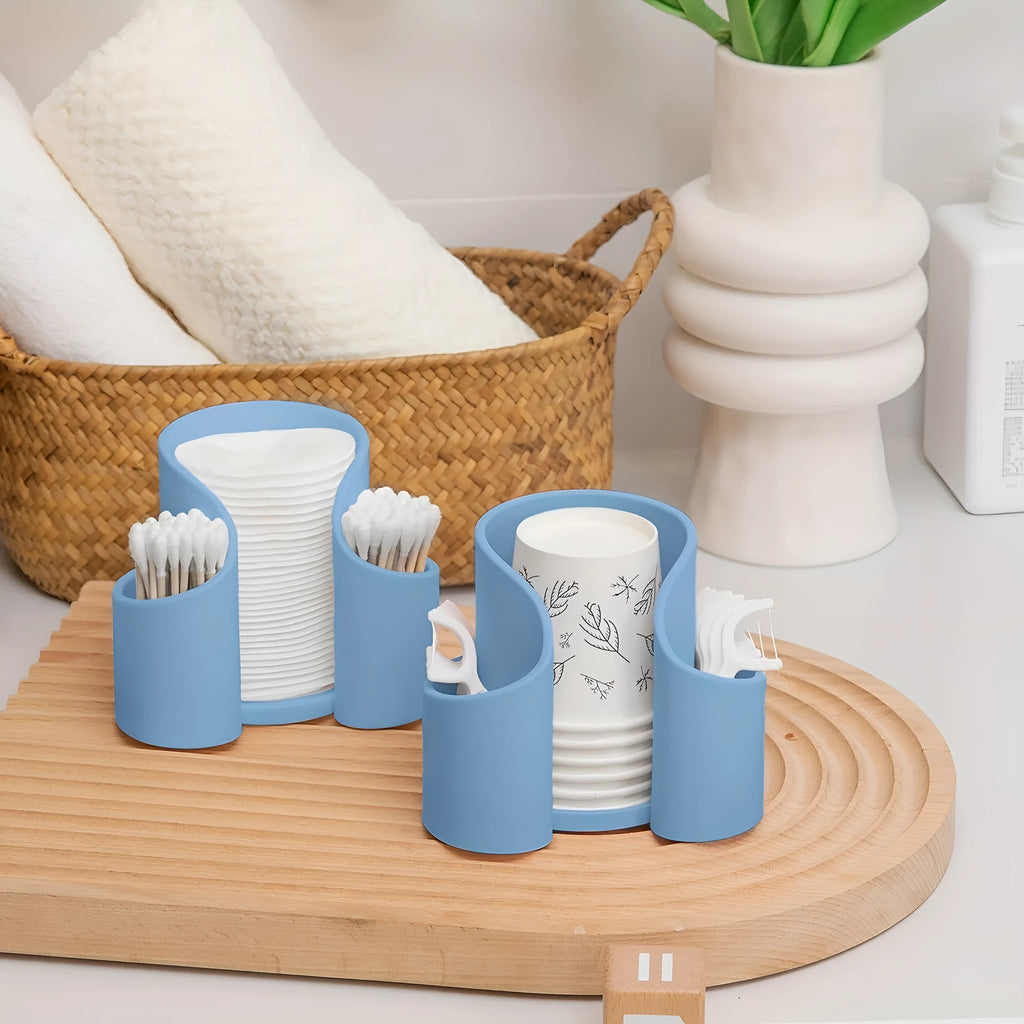 Plastic dental floss storage cotton box in solid colour with modern simple design