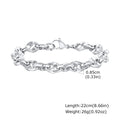 Handmade thick stainless steel geometric chain bracelet in steel colour for men's hip hop style.