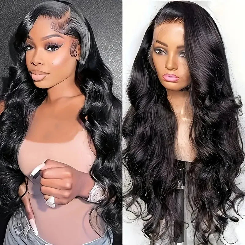 Black big wave lace wig on display showing long-length high temperature fibre construction