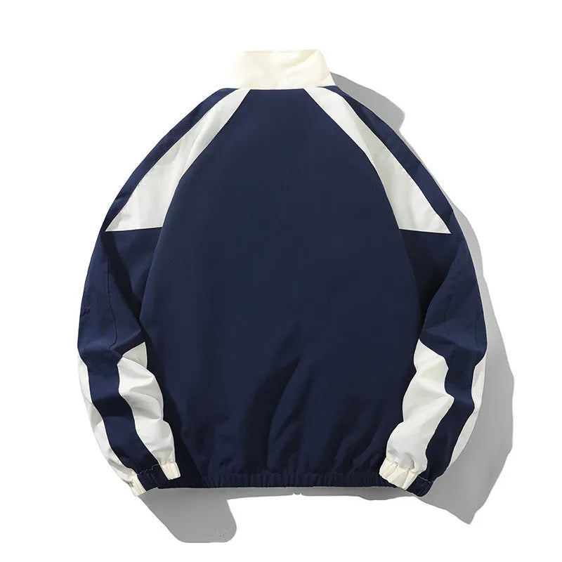 Men's casual jacket with stitching contrast colour design and side pockets