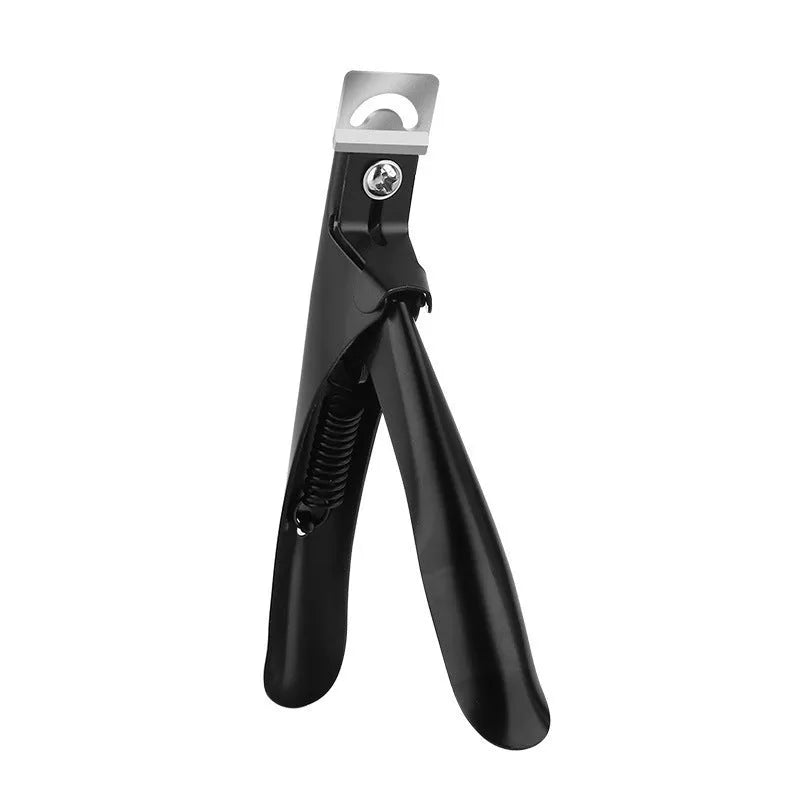 Titanium French U-shaped nail scissors with electrophoresis coloured handles for false nail tip removal