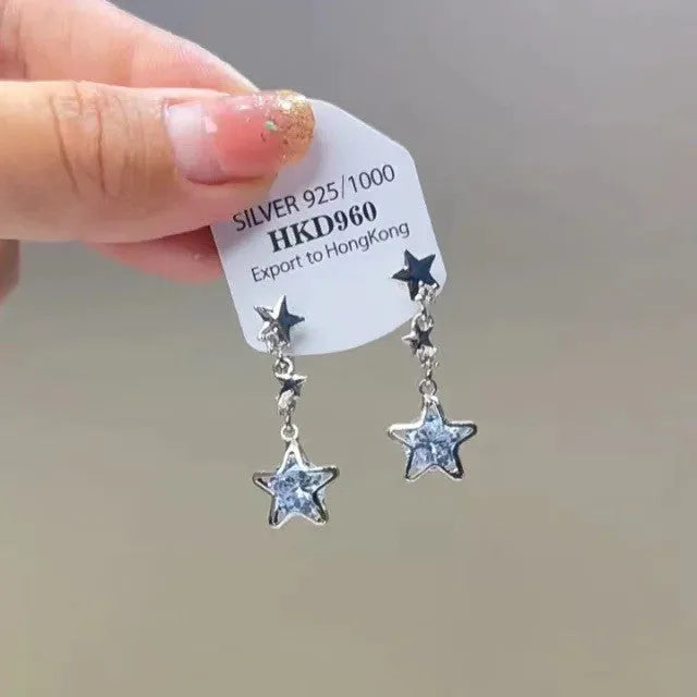 Geometric alloy ear clips with rhinestone heart decoration and electroplated finish