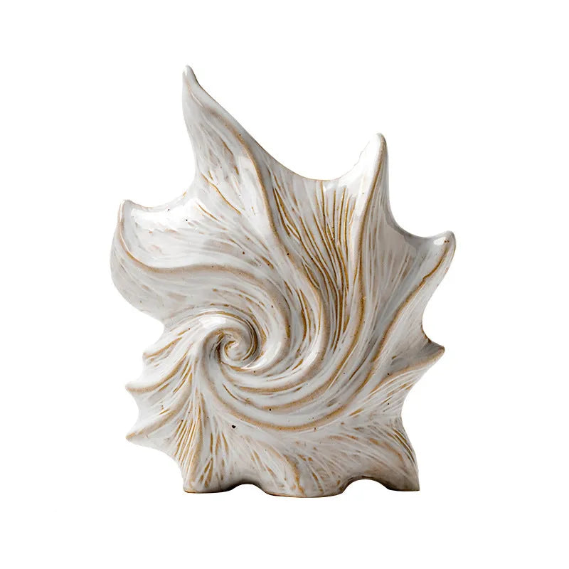 French ceramic vase with hand-painted coloured glaze in a retro European style pattern.