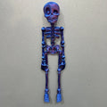 3D printed white skull refrigerator magnet ornament measuring 18cm high