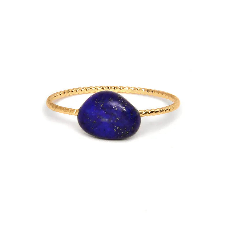 Geometric agate ring with niche design for women, showing one of eight available colour options.