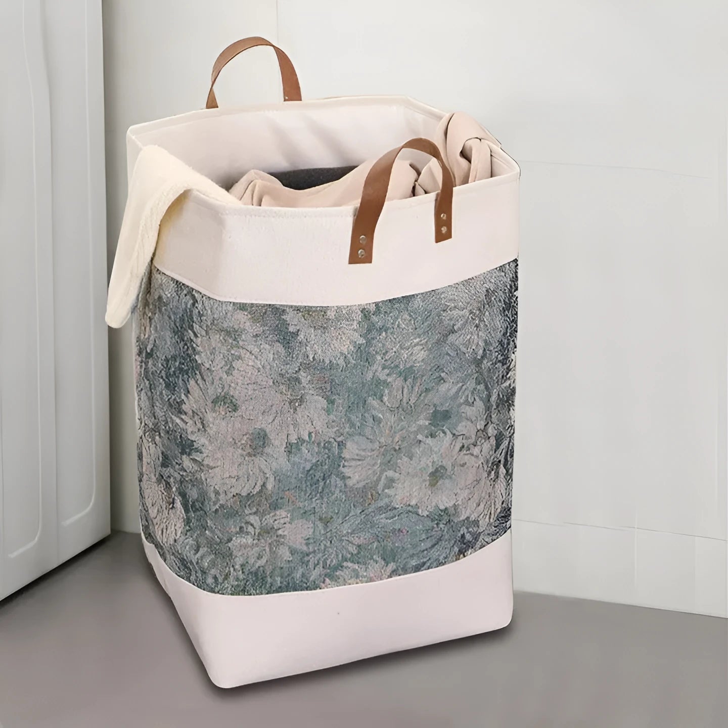 Large fabric under-bed storage bag in a colourful bear pattern, dimensions 35cm by 35cm by 55cm.
