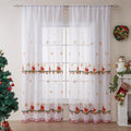 American Christmas curtain with embroidered snowflake design in festive seasonal colour