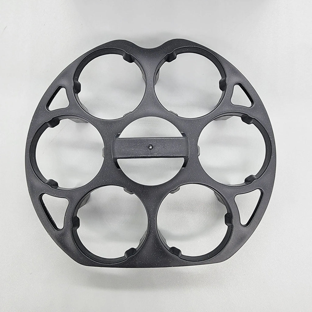 Black plastic egg holder keeper measuring 13.8cm with modern simplicity design