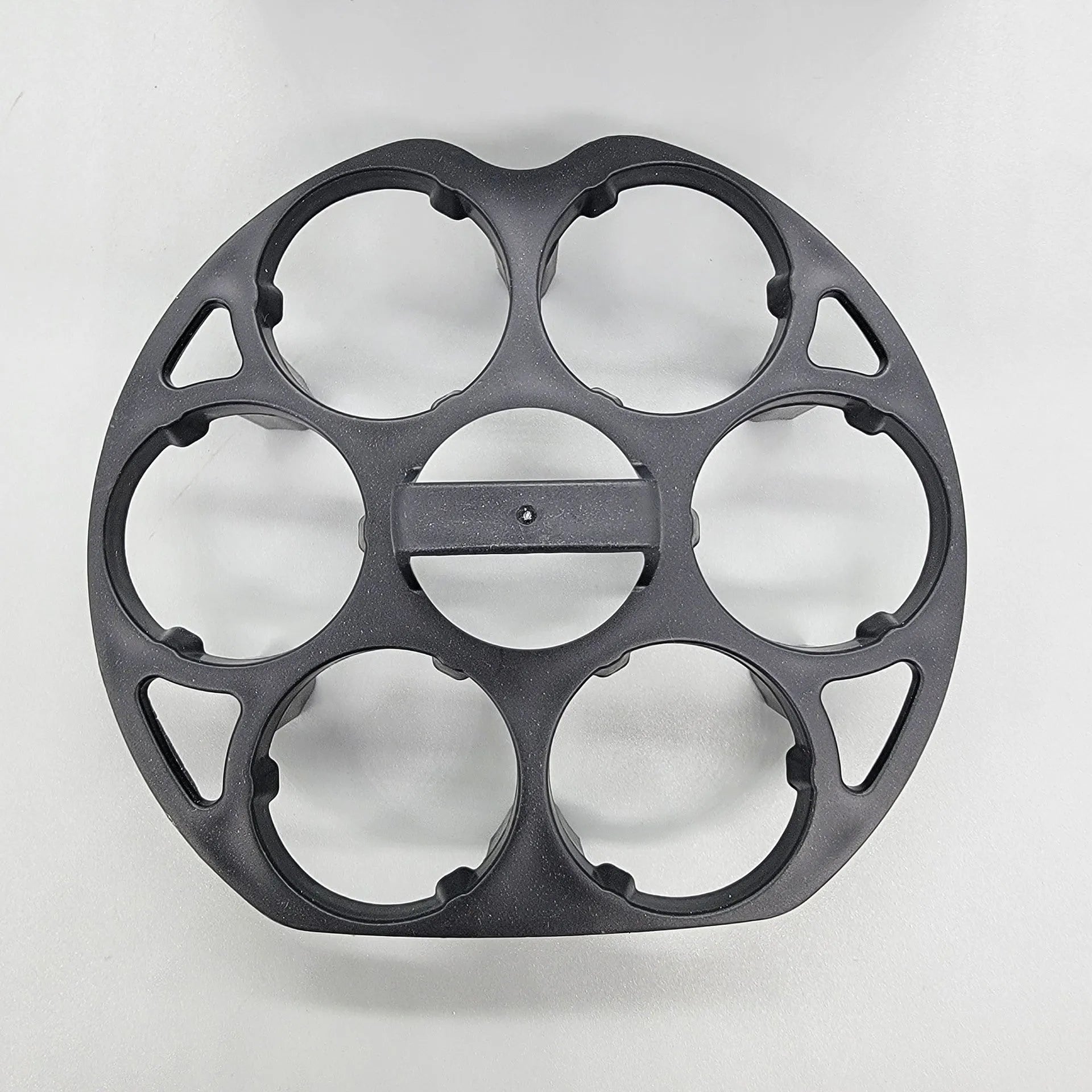 Black plastic egg holder keeper measuring 13.8cm with modern simplicity design