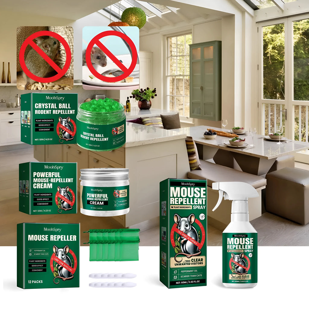 60ml rat repellent spray bottle with natural essential oils including clove, peppermint, camphor and chilli