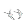 Geometric women's 925 silver earrings with electroplated gold or platinum finish and crystal stone accents