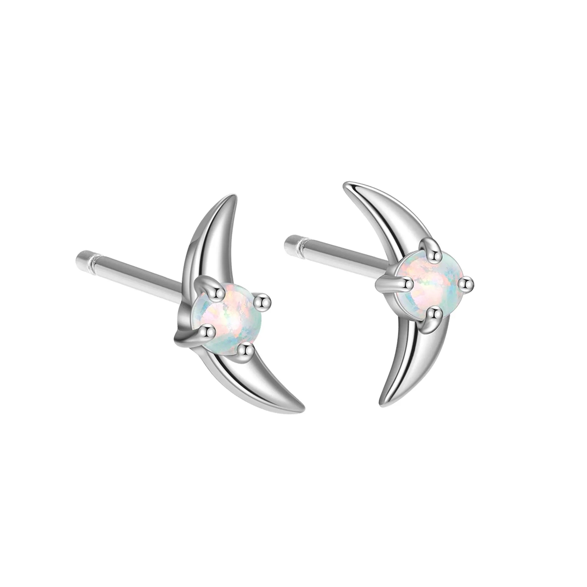 Geometric women's 925 silver earrings with electroplated gold or platinum finish and crystal stone accents
