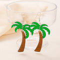 Acrylic drop earrings with coconut artocarpus design and alloy hooks in five colour options