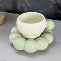 Ceramic coffee set with 250ml cup and matching dish in Nordic simple style design