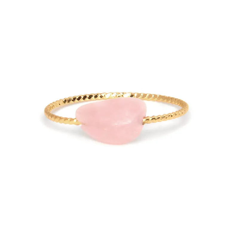 Geometric agate ring with niche design for women, showing one of eight available colour options.