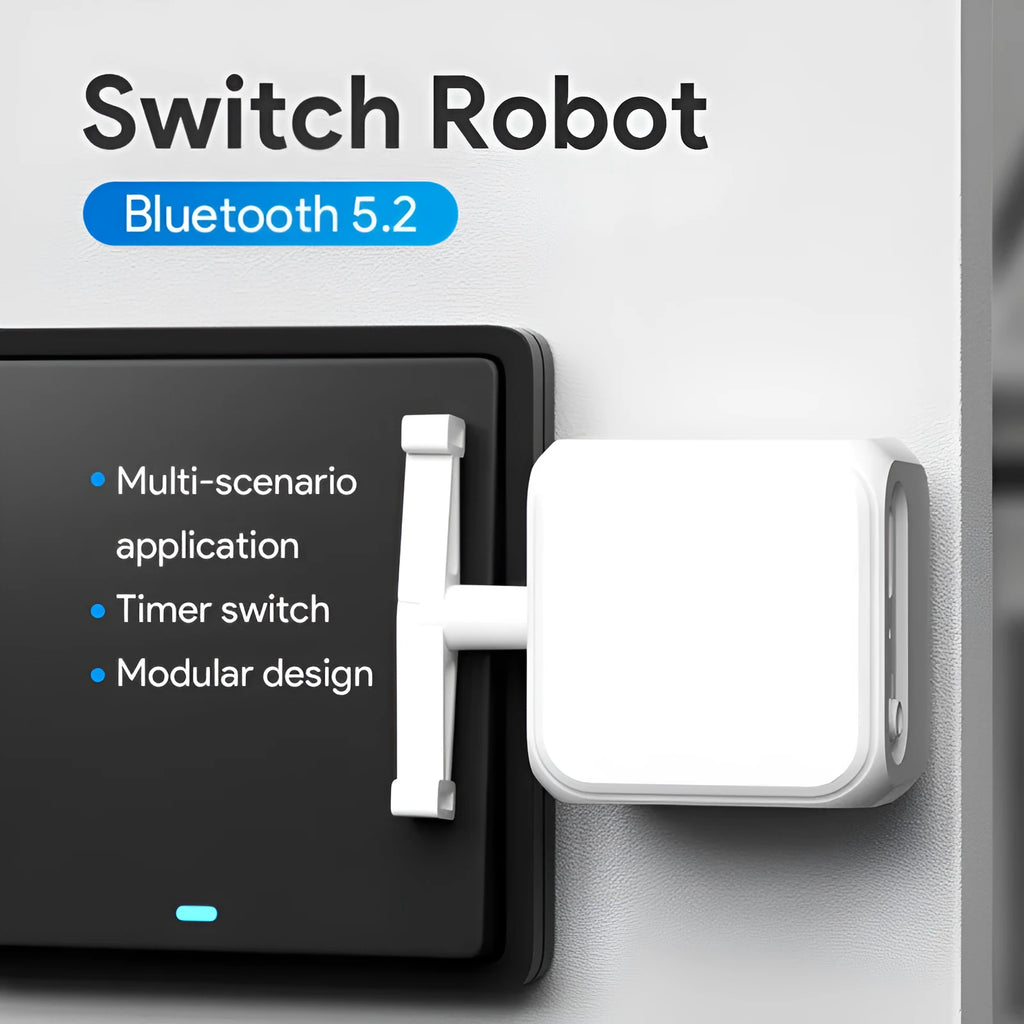 White Bluetooth rocker arm finger robot with remote control for smart home switch automation