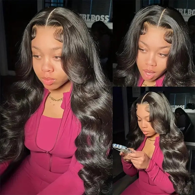 Black big wave lace wig on display showing long-length high temperature fibre construction