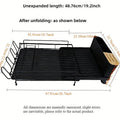 Retractable carbon steel dish rack holding cutlery, knives, forks and cups in modern simplicity style