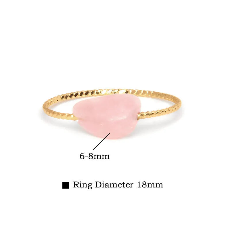 Geometric agate ring with niche design for women, showing one of eight available colour options.