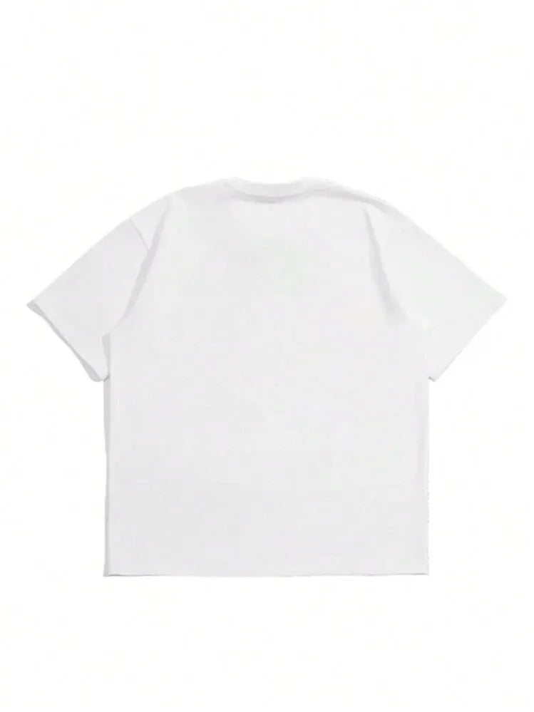 Men's pure cotton short sleeve t-shirt in Japanese retro style, solid colour design in black, dark grey or white