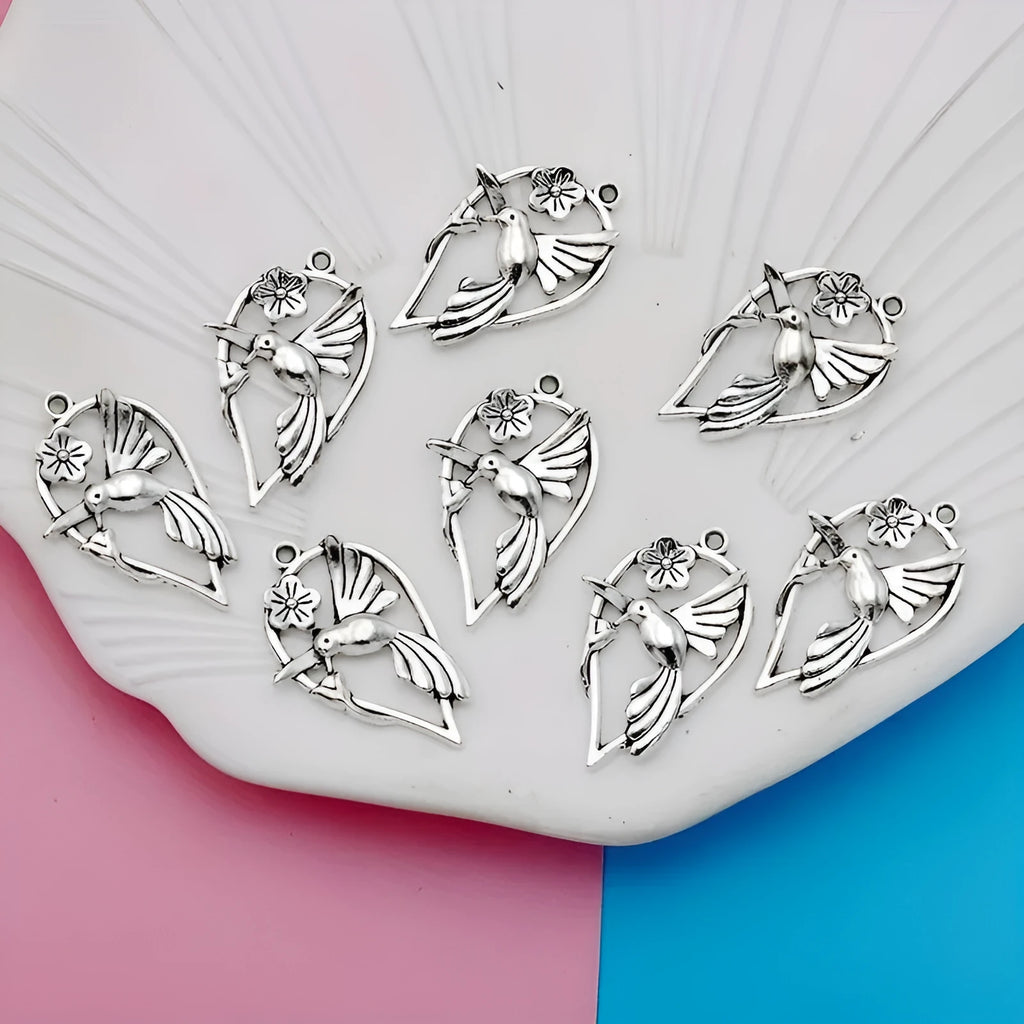 Alloy Magpie pattern pendant with electroplated finish in colour P234 for DIY jewellery