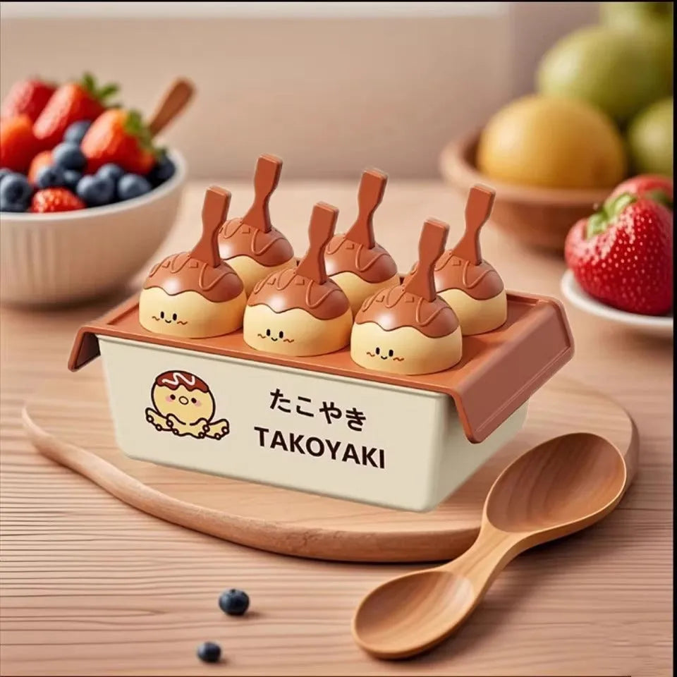 Plastic ice cream mould for making octopus balls shaped frozen desserts.