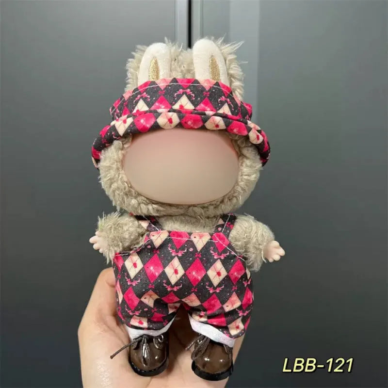 Plastic doll costume for a 17cm LBB series vinyl figurine on a mannequin.